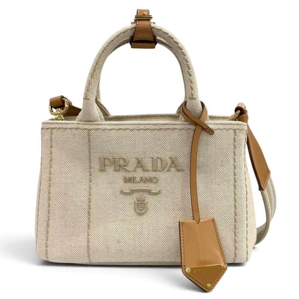 Prada Jardinire Linen Blend Handbag